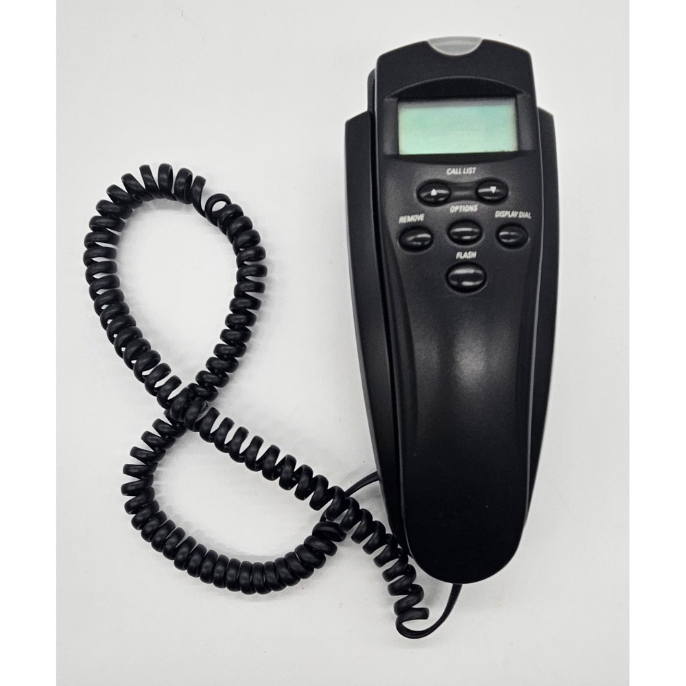 AT&T 250 Trimline Corded Telephone Black Wall Mountable Caller ID LCD Screen